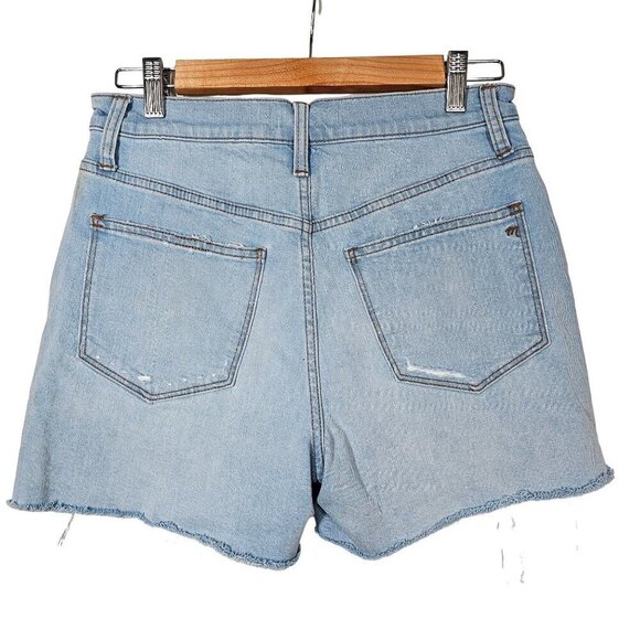 Madewell High-Rise Denim Shorts Distressed Cut Off in Posey Wash Women's Size 26 - Picture 4 of 13